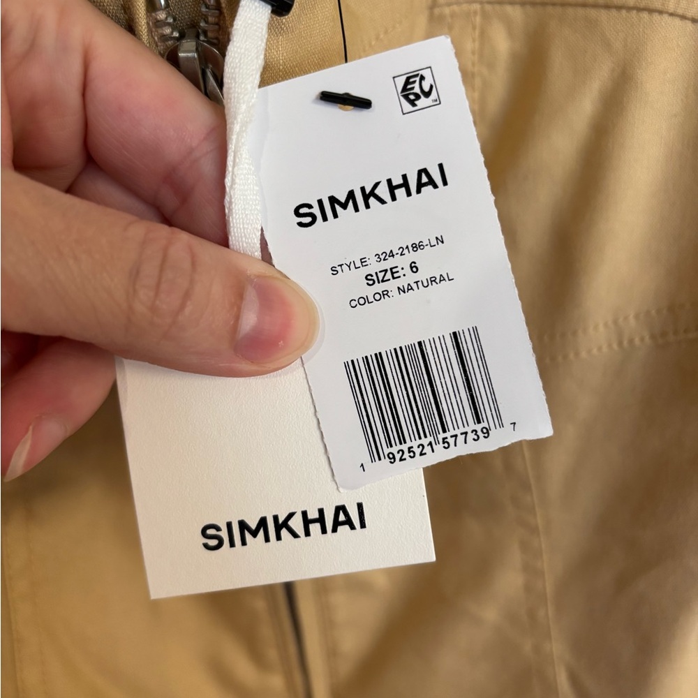 SIMKHAI Nour Square Neck Zip Front Bustier Top in Natural - Picture 5 of 8